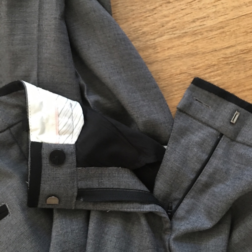 H&M Gray Boot-Cut Slacks Trimmed  in Black - Picture 5 of 5